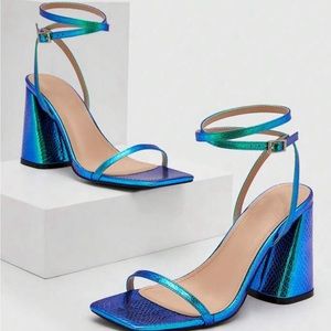 Snake Pattern Holographic Sandals (never worn)